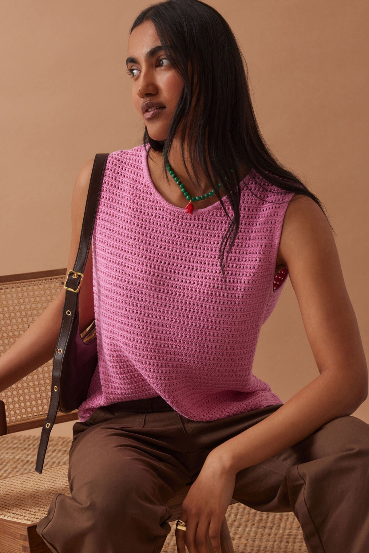 Mesh Knit Tank | Hibiscus Pink