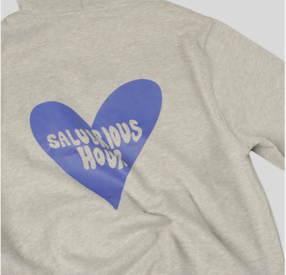 Grey Blue Heart Hoodie | Unisex
