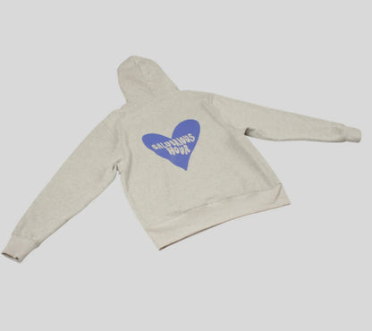 Grey Blue Heart Hoodie | Unisex