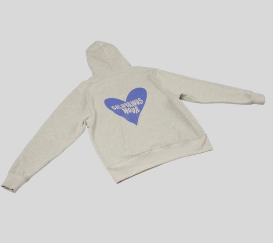Grey Blue Heart Hoodie | Unisex