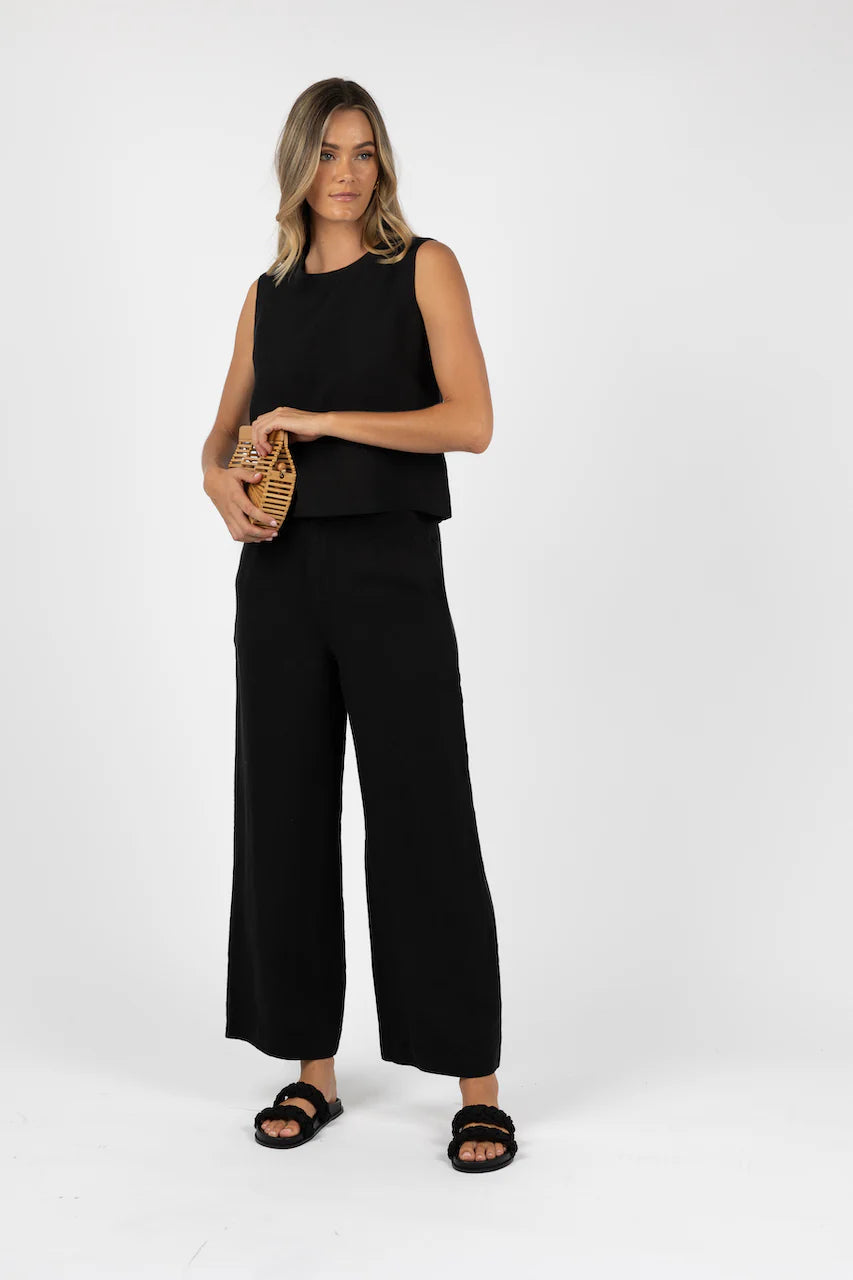 Fleetwood Linen Pant | Black