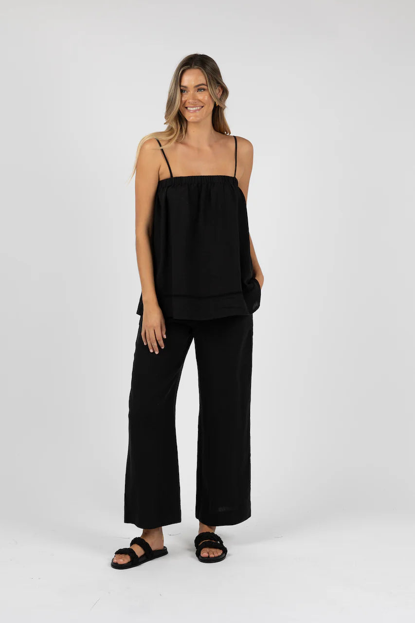 Fleetwood Linen Pant | Black