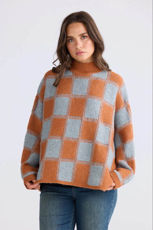 Nyx Knit | Teal W Ochre