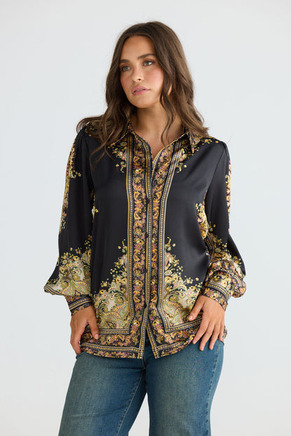 Rune Shirt | Black Paisley