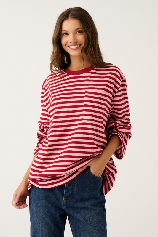 Harley Long Sleeve | Plum Stripe
