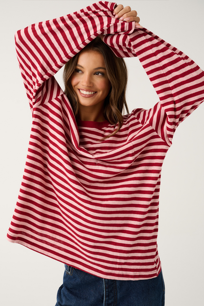 Harley Long Sleeve | Plum Stripe