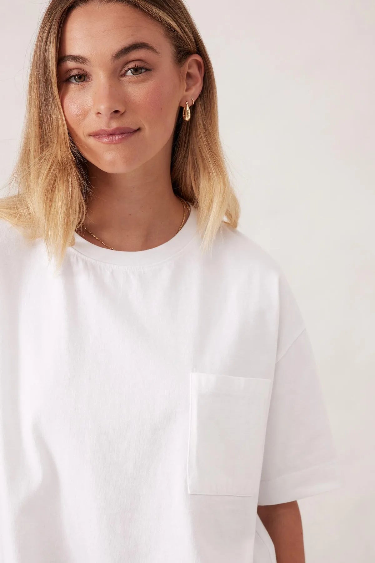 Boxy Pocket Tee | White