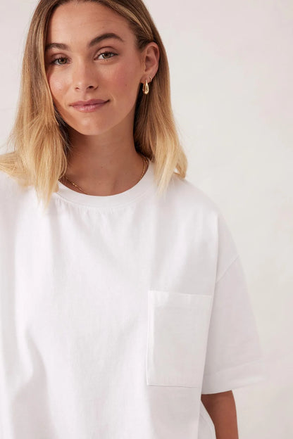 Boxy Pocket Tee | White