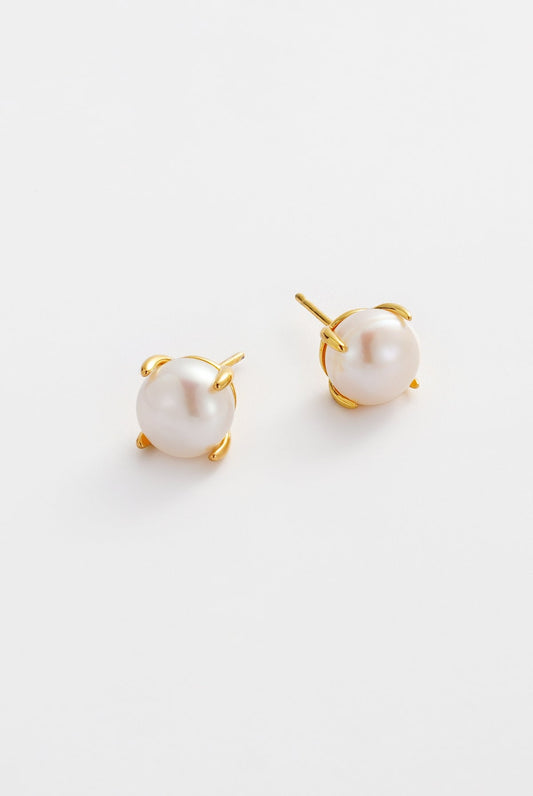 Elise Pearl Stud | Gold