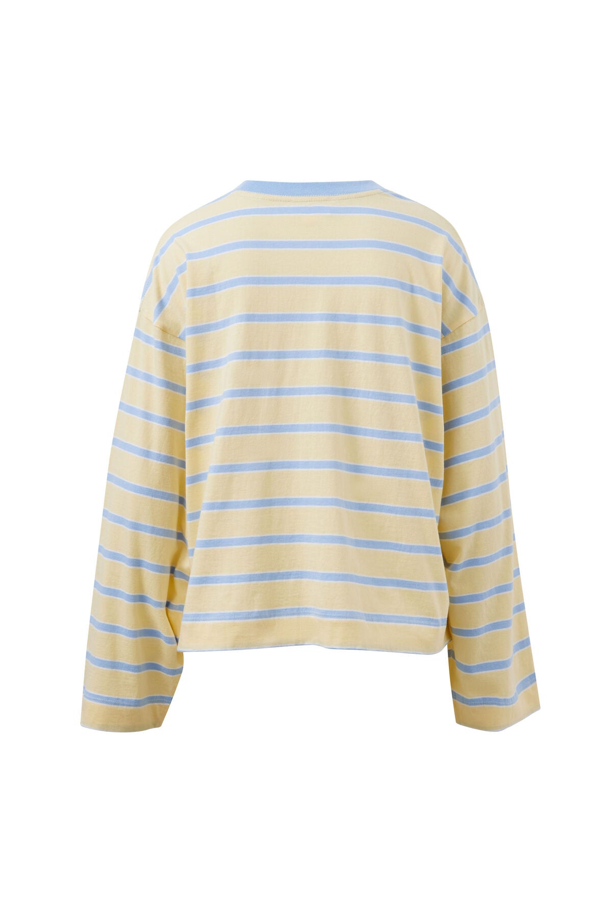 Beau Long Sleeve Slouchy Tee | Butter/China Blue Stripe