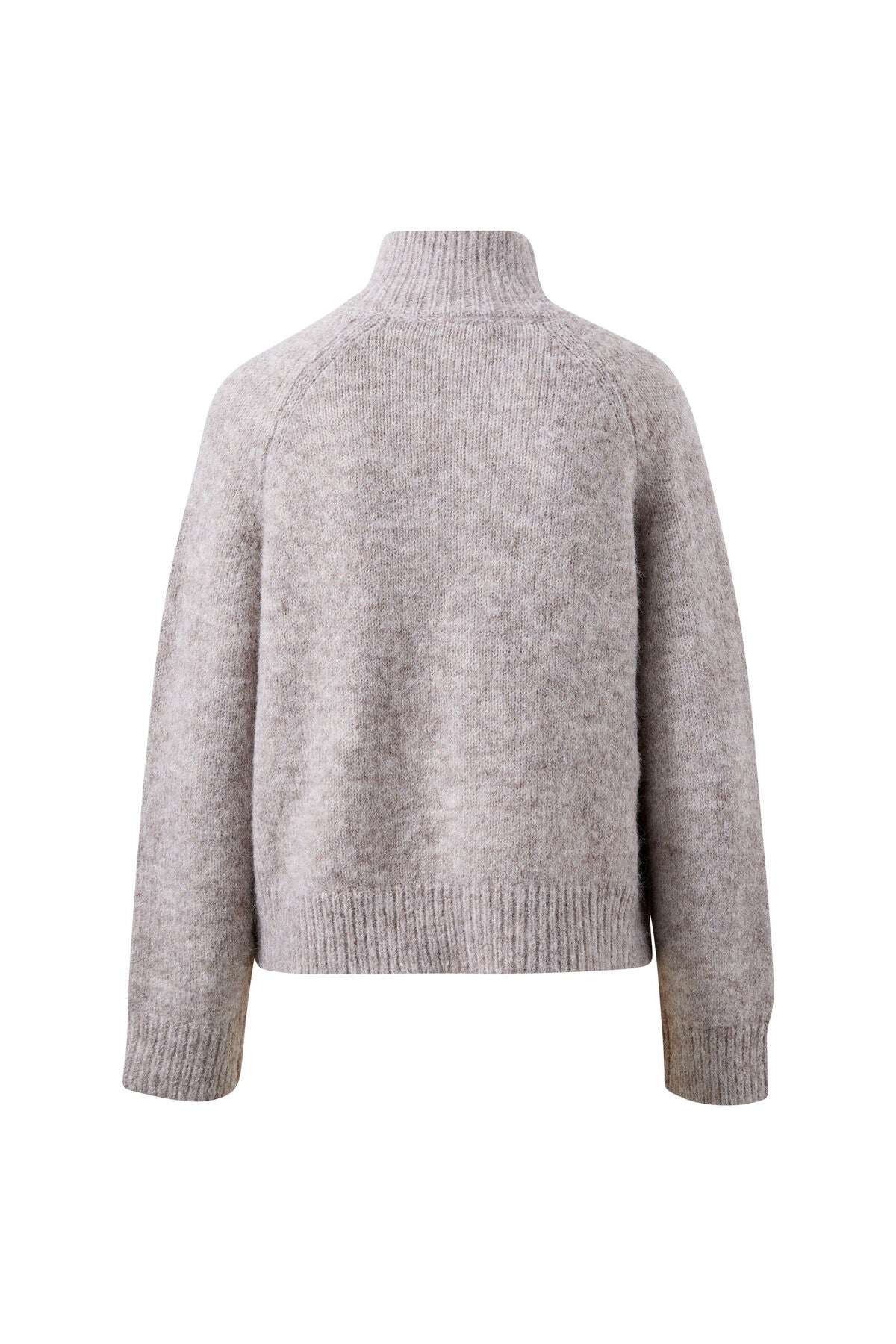 Riley Funnel Neck Tab Cardi | Taupe Marle