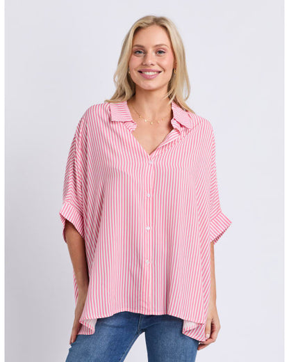 Luna Shirt | Pink Lemonade Stripe