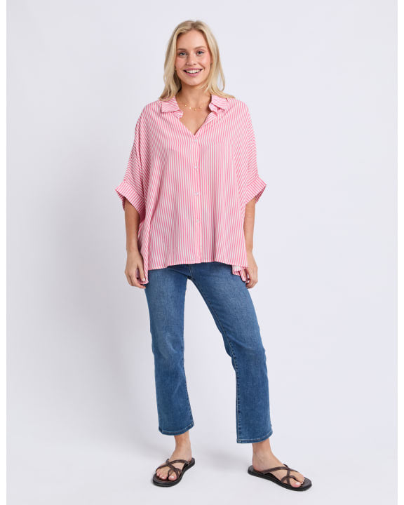 Luna Shirt | Pink Lemonade Stripe