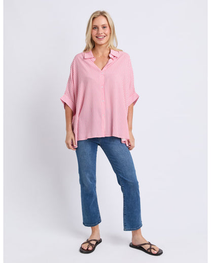 Luna Shirt | Pink Lemonade Stripe