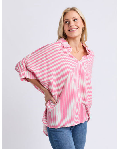 Luna Shirt | Pink Lemonade Stripe