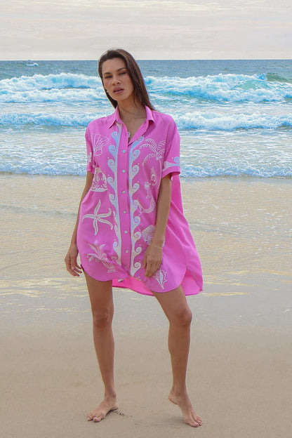 Ocean Club Shirt Dress | Pink