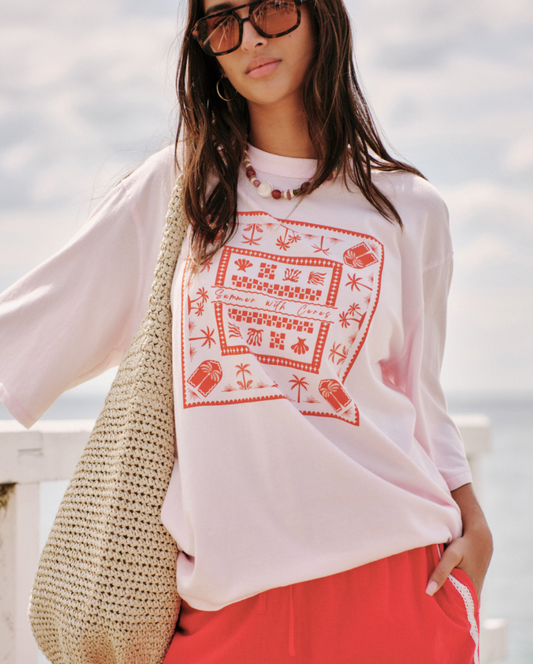 Liv Oversized Tee | Sunfaded Tint + Island Scarf