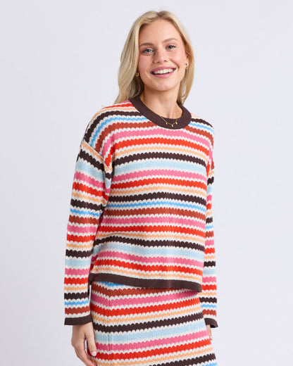 Retro Reef Long Sleeve Knit | Multicoloured