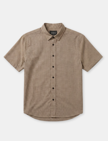 Rustler Textured S/S Shirt | Stone Mini Check