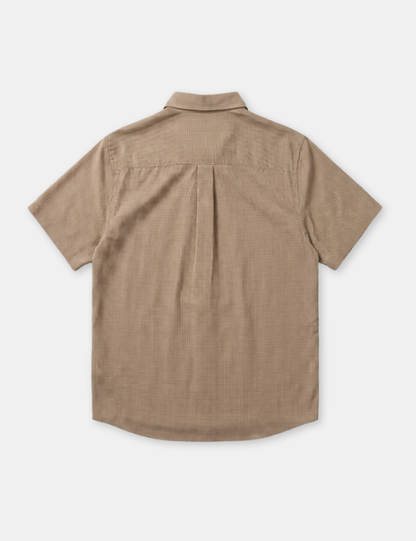 Rustler Textured S/S Shirt | Stone Mini Check