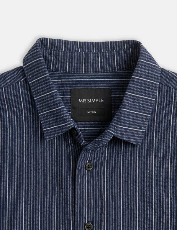 Rustler Textured S/S Shirt | Vintage Navy Multi Stripe
