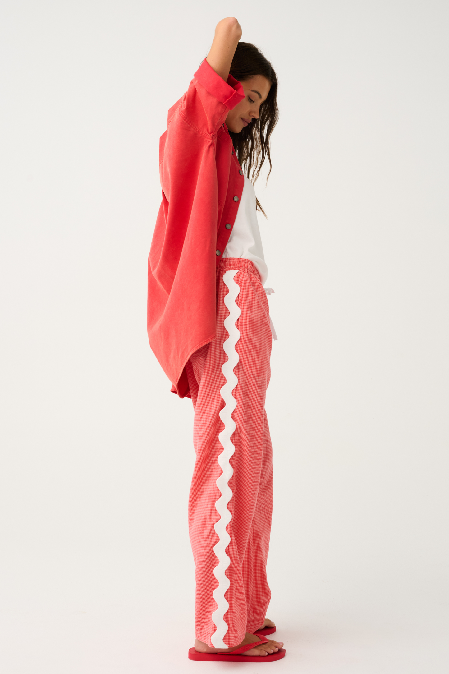 Blair Beach Pant | Coral Gingham