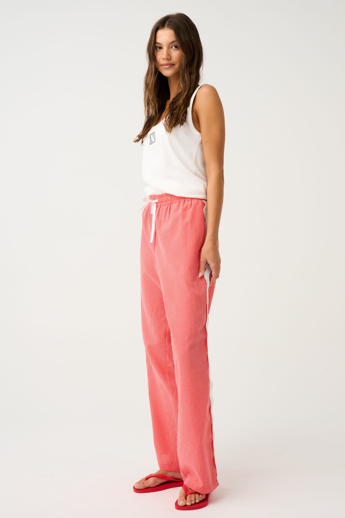 Blair Beach Pant | Coral Gingham