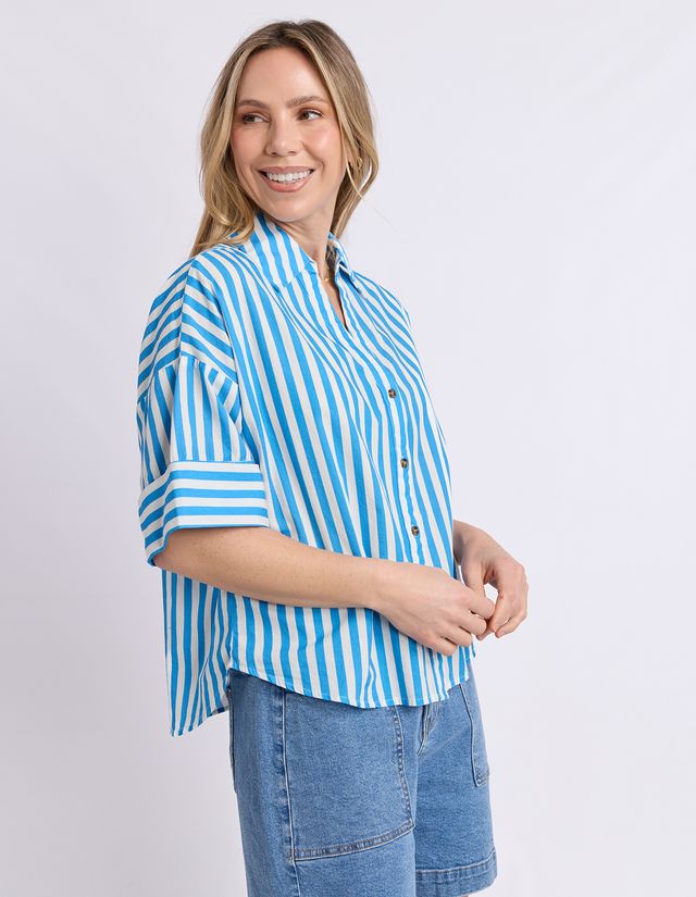 Stripe Holiday Shirt | Blue