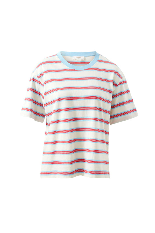 Stevie Slouchy Tee | milk fresh/blue/red stripe