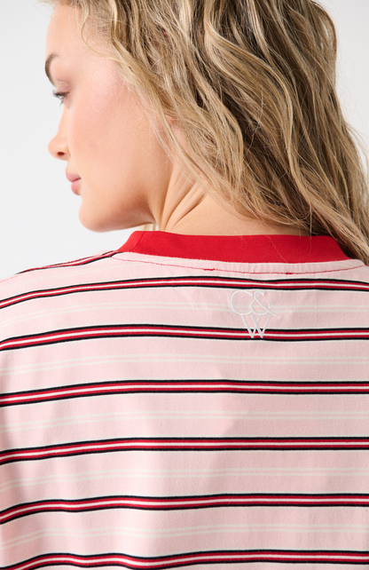 Felix Long Sleeve | Red/Pink Stripe