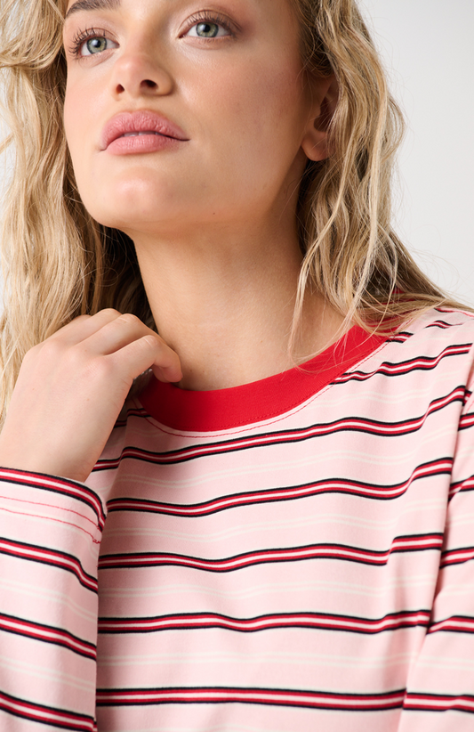 Felix Long Sleeve | Red/Pink Stripe