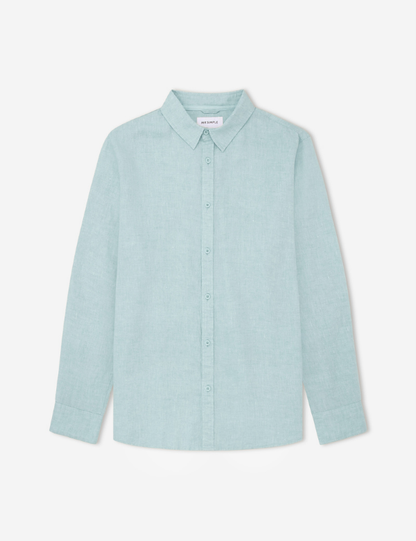 Linen Longsleeve Shirt | Misty Blue