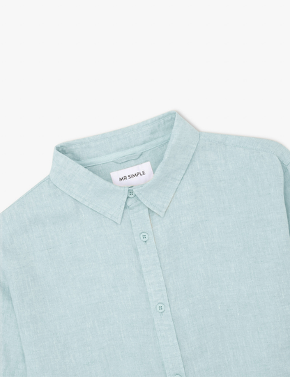Linen Longsleeve Shirt | Misty Blue