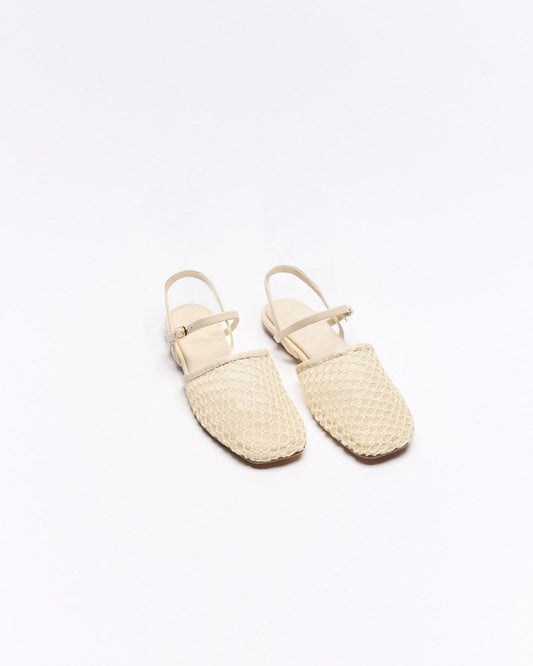 Anni Leather Flat | White