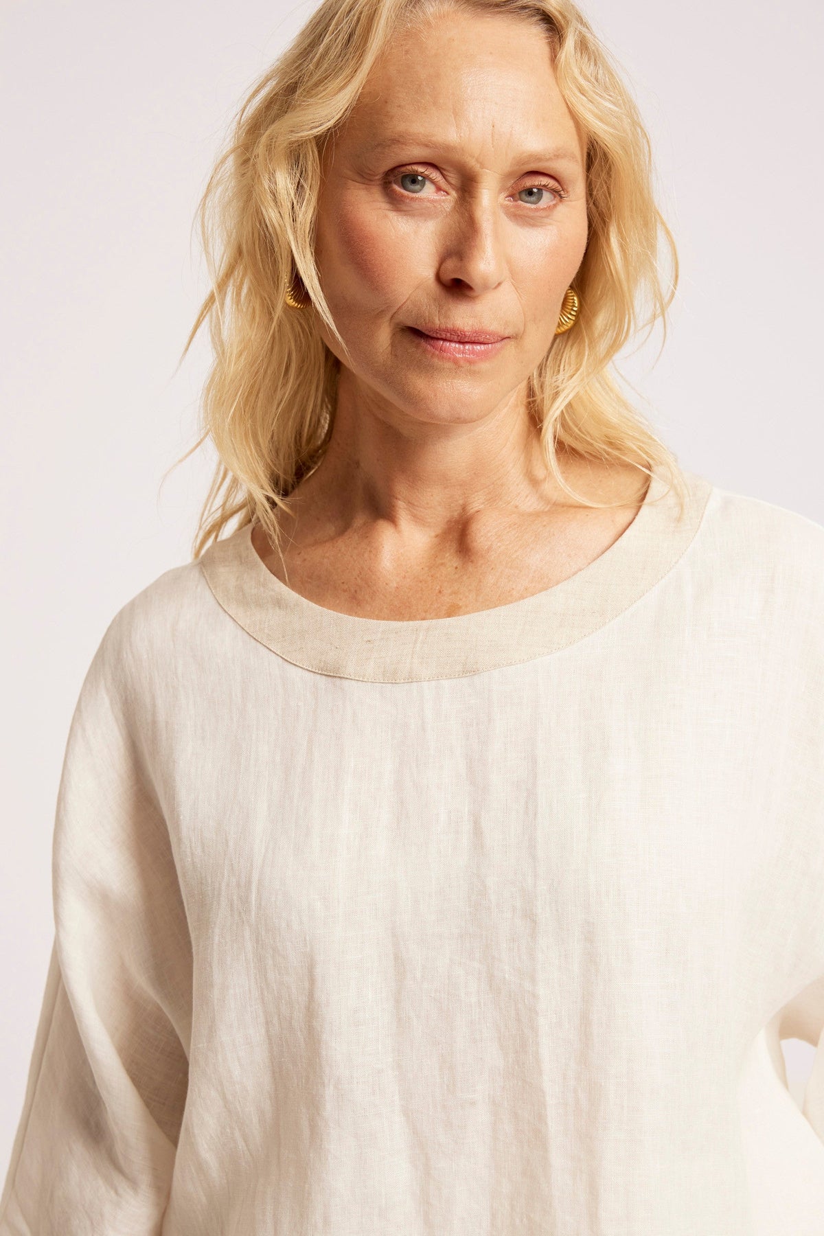Maris Relaxed Splice Top | White/Tusk