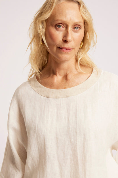 Maris Relaxed Splice Top | White/Tusk