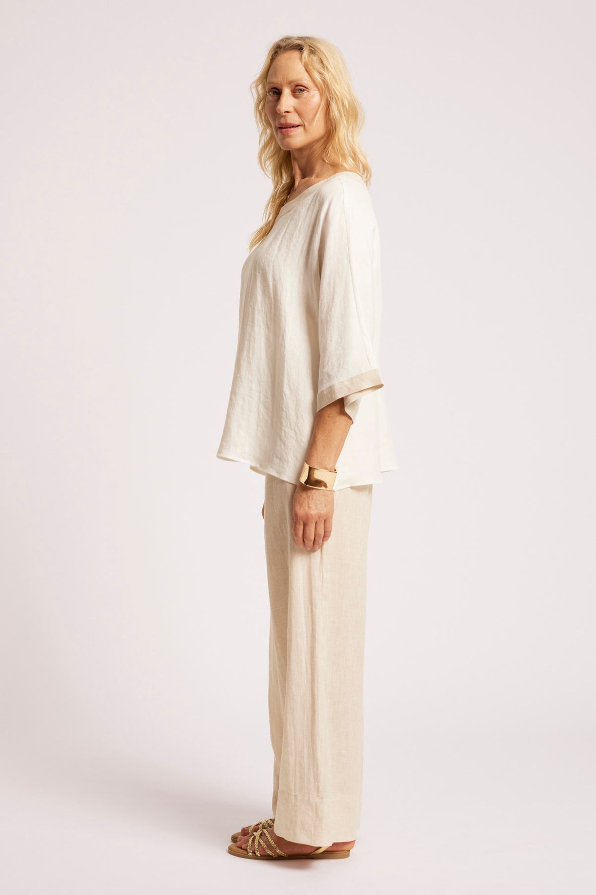 Maris Relaxed Splice Top | White/Tusk