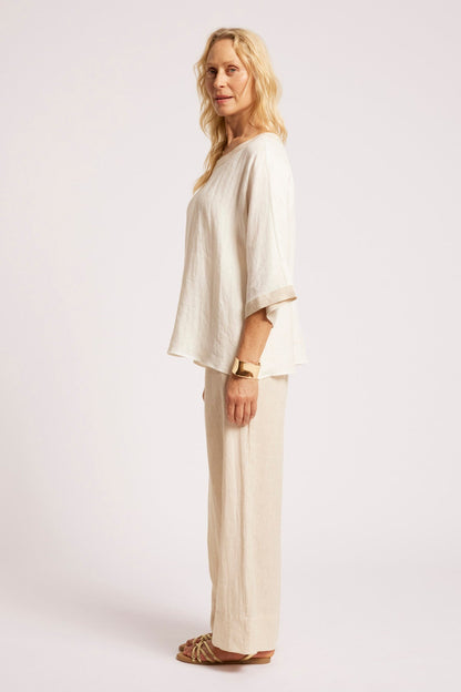 Maris Relaxed Splice Top | White/Tusk