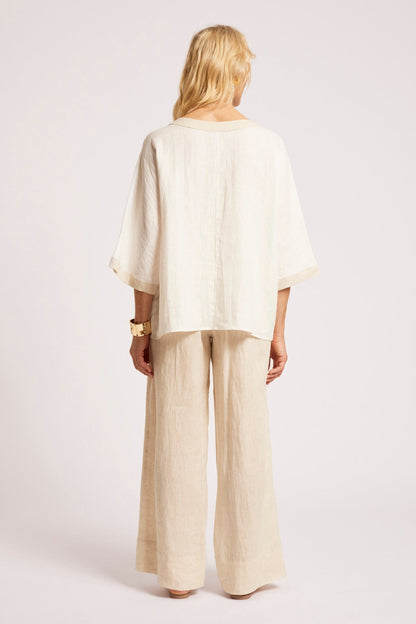 Maris Relaxed Splice Top | White/Tusk