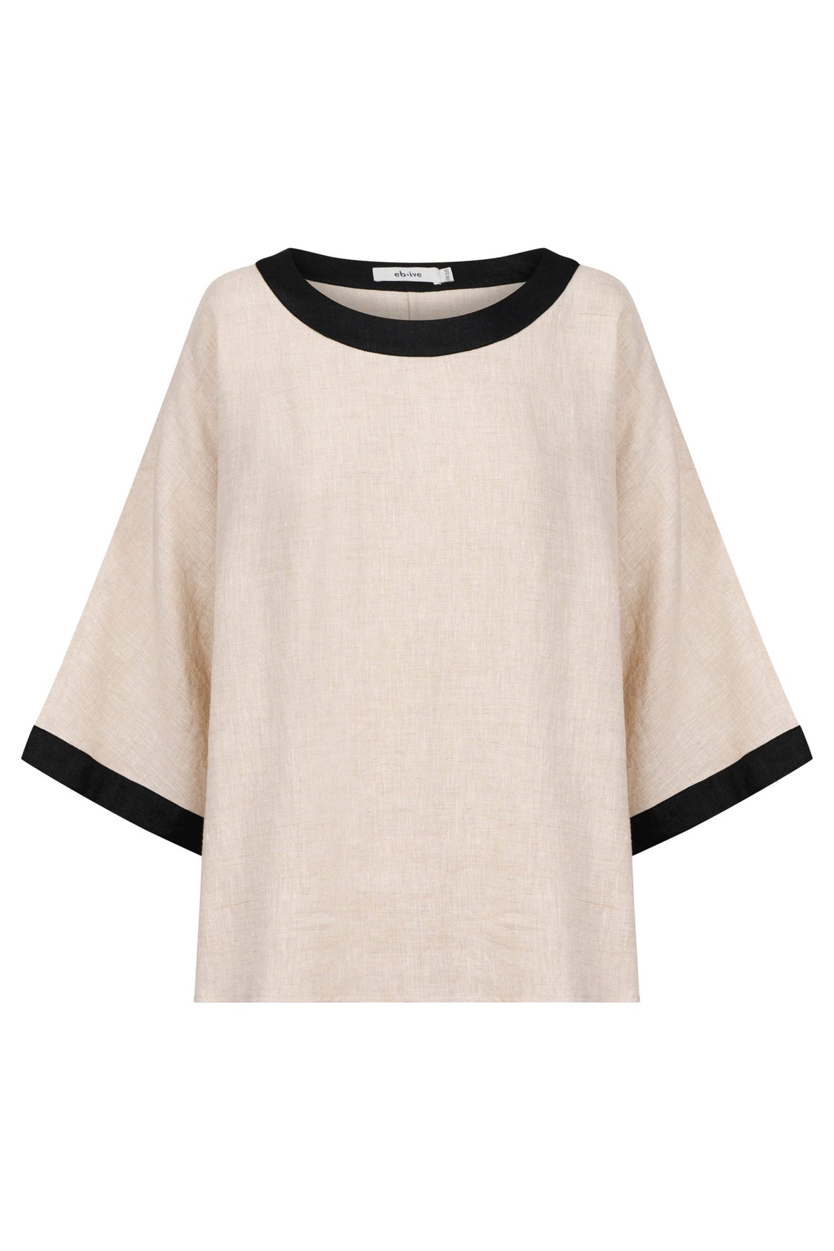 Maris Relaxed Splice Top | Tusk/ Black