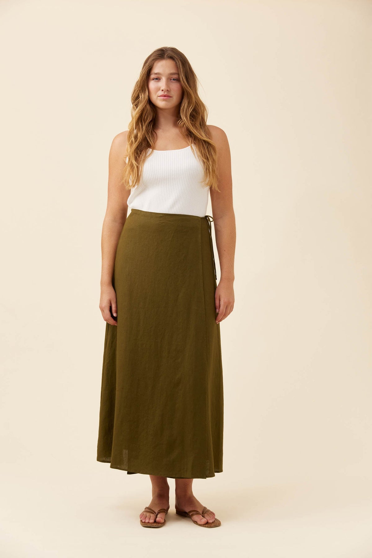 Anita Wrap Skirt | Olive