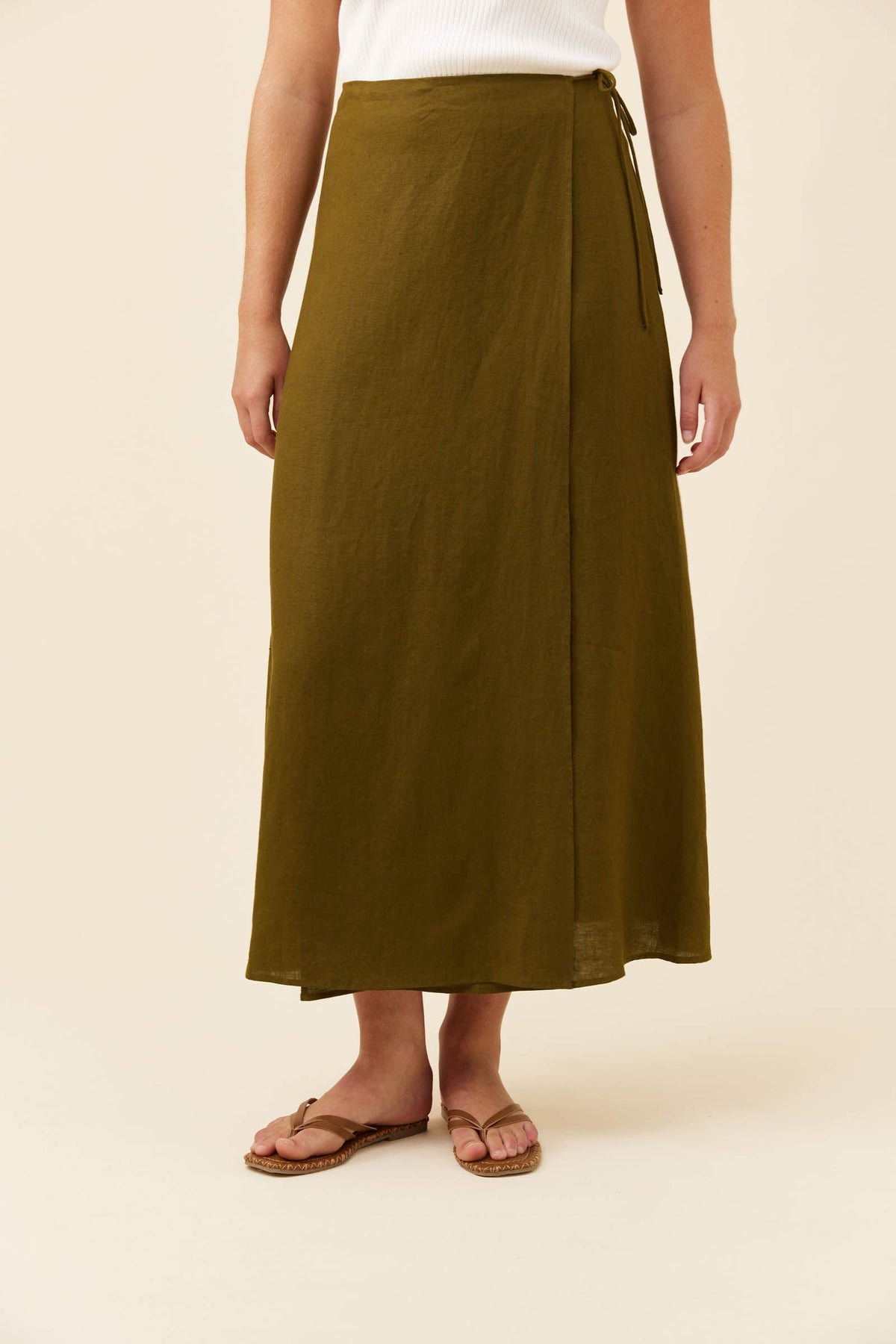 Anita Wrap Skirt | Olive