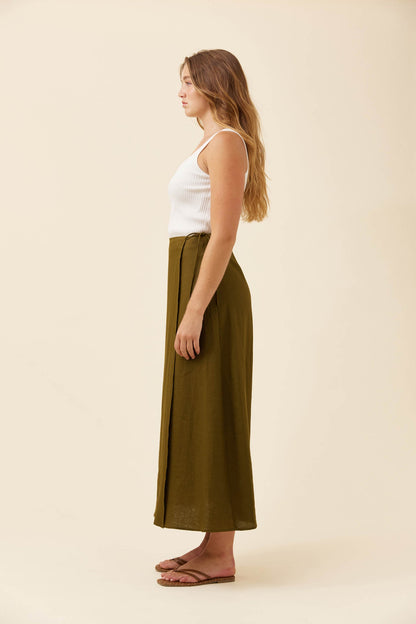 Anita Wrap Skirt | Olive