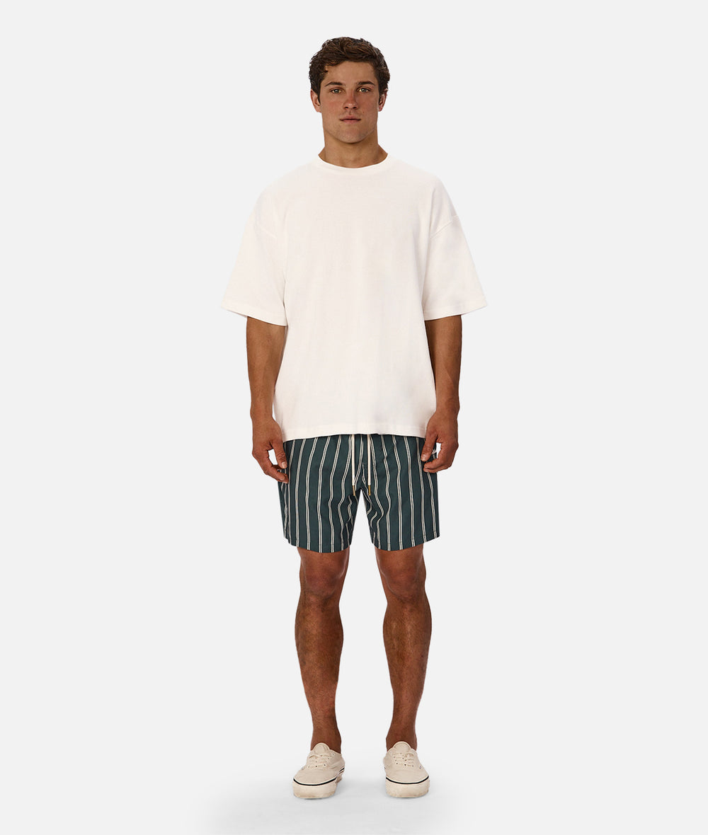 The Posada Swim Short | Pine/White