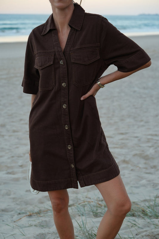 Bonnie Relaxed Shirt Dress | Chocolate