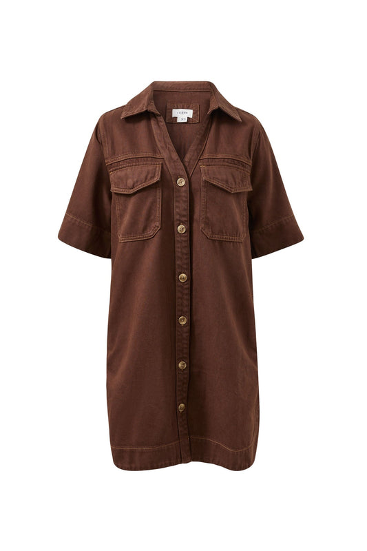 Bonnie Relaxed Shirt Dress | Chocolate