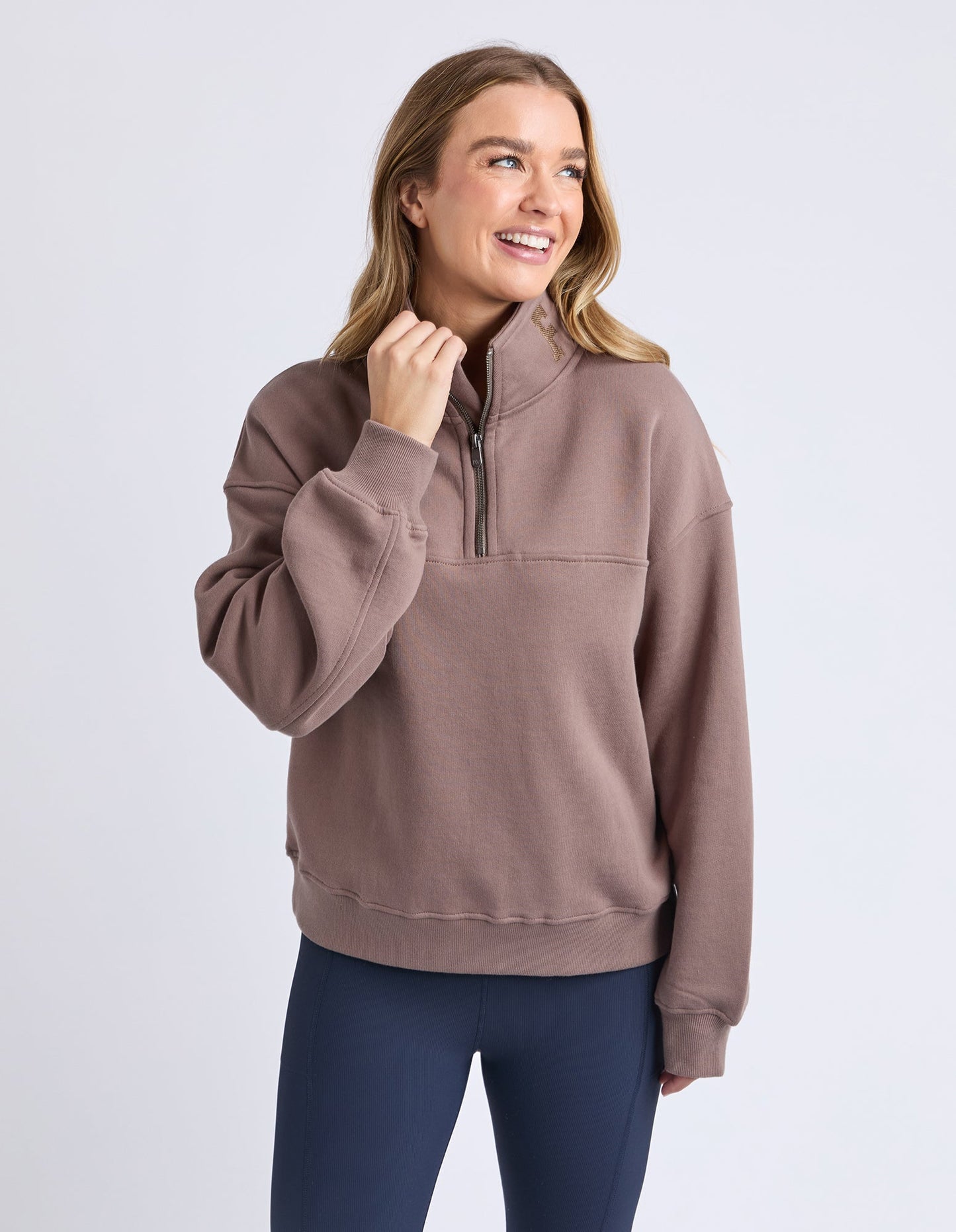 College Zip Crew | Mocha