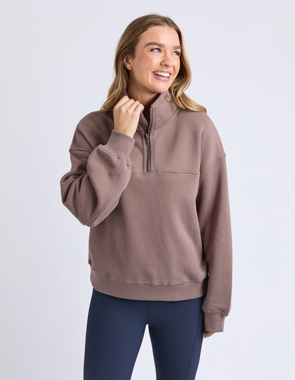 College Zip Crew | Mocha