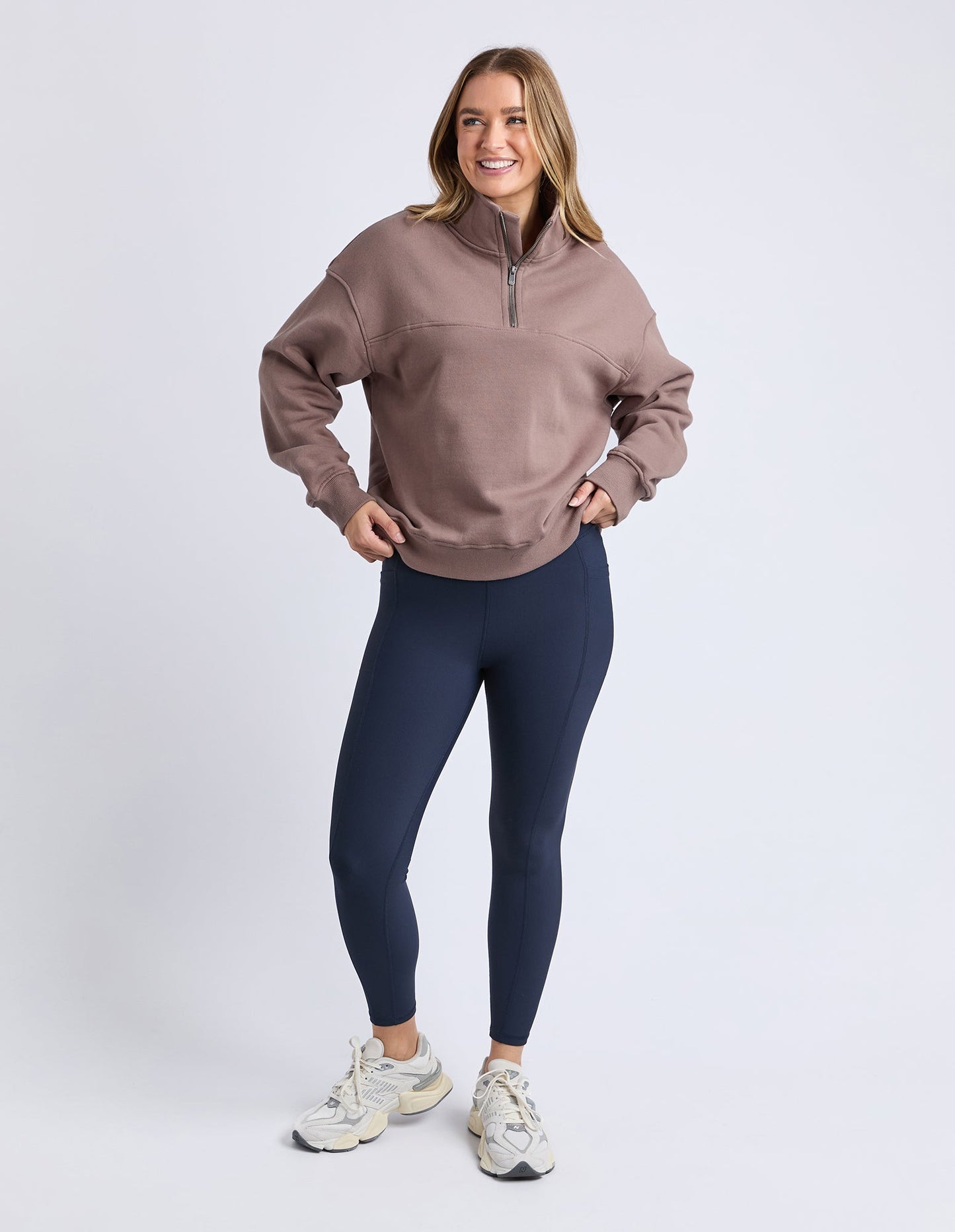 College Zip Crew | Mocha