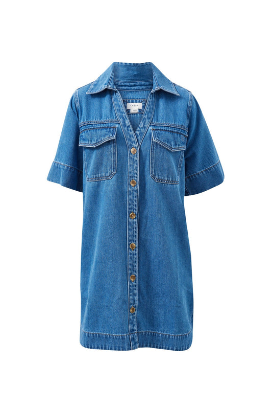 Bonnie Relaxed Shirt Dress | Fresh Indigo